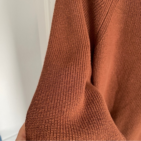 Eileen Fisher Brown Ribbed Raglan Knit Sweater Size Medium - Picture 5 of 6